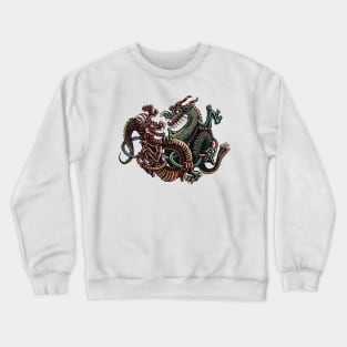 Dragons Fighting in Rings Crewneck Sweatshirt